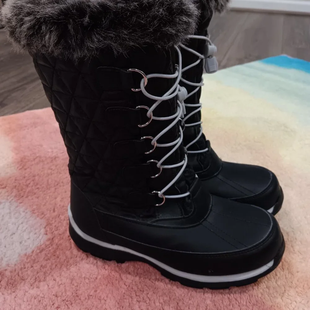 Kids Lands' End Winter Boots / Black / Size 4 / Excellent condition! - Picture 2 of 5